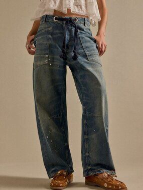 Free People We The Free Moxie Pull-On Barrel Jeans